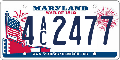 MD license plate 4AC2477