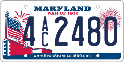 MD license plate 4AC2480