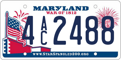 MD license plate 4AC2488