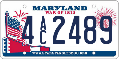 MD license plate 4AC2489