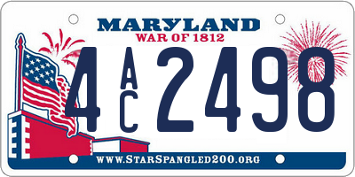 MD license plate 4AC2498