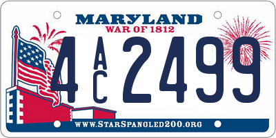 MD license plate 4AC2499