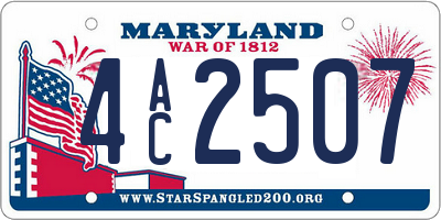 MD license plate 4AC2507
