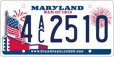 MD license plate 4AC2510