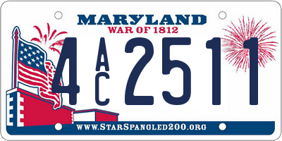 MD license plate 4AC2511