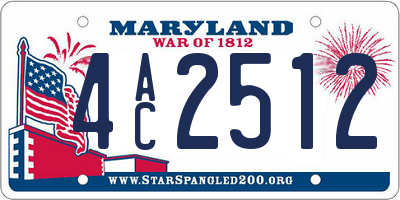 MD license plate 4AC2512