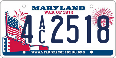 MD license plate 4AC2518