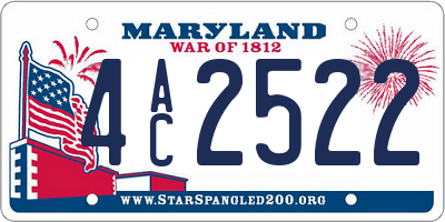 MD license plate 4AC2522