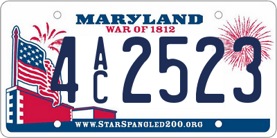MD license plate 4AC2523