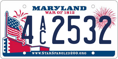 MD license plate 4AC2532