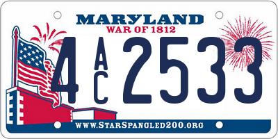 MD license plate 4AC2533
