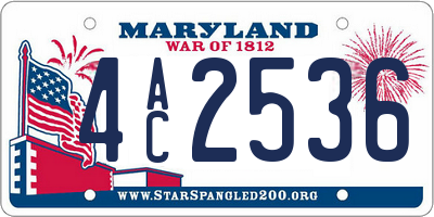 MD license plate 4AC2536