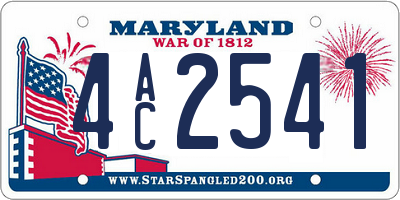 MD license plate 4AC2541