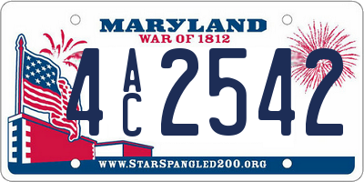 MD license plate 4AC2542