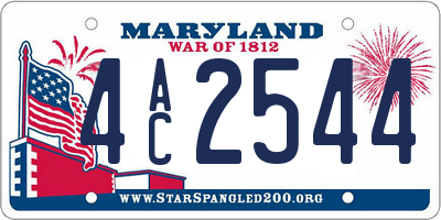 MD license plate 4AC2544