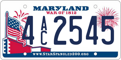 MD license plate 4AC2545