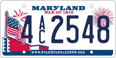 MD license plate 4AC2548