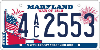 MD license plate 4AC2553