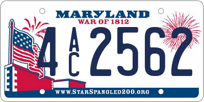 MD license plate 4AC2562