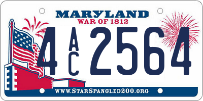 MD license plate 4AC2564