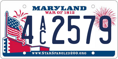 MD license plate 4AC2579