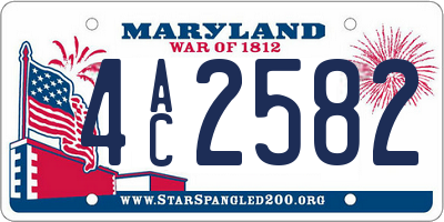 MD license plate 4AC2582