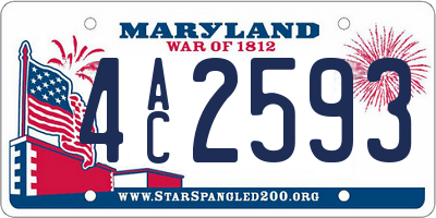 MD license plate 4AC2593