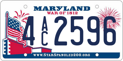 MD license plate 4AC2596