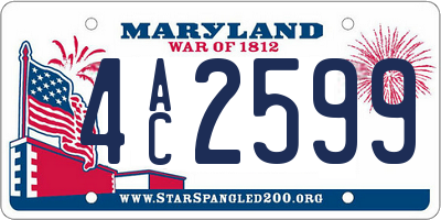 MD license plate 4AC2599