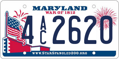 MD license plate 4AC2620