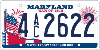 MD license plate 4AC2622
