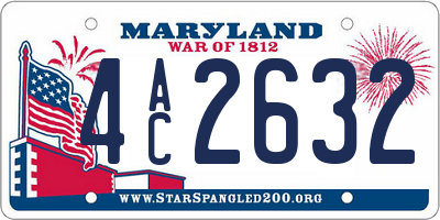 MD license plate 4AC2632