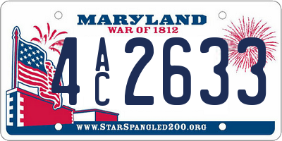 MD license plate 4AC2633