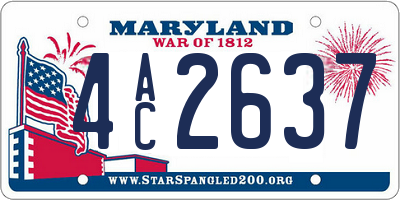 MD license plate 4AC2637