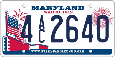 MD license plate 4AC2640