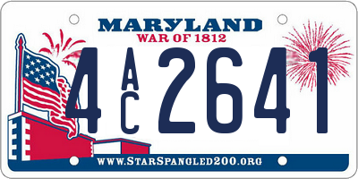 MD license plate 4AC2641