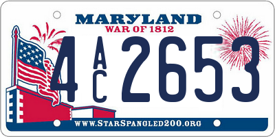 MD license plate 4AC2653