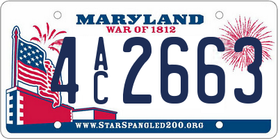 MD license plate 4AC2663