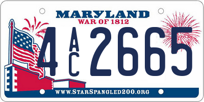 MD license plate 4AC2665