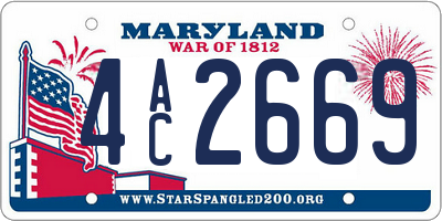 MD license plate 4AC2669