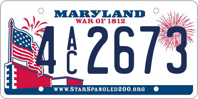 MD license plate 4AC2673