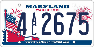 MD license plate 4AC2675