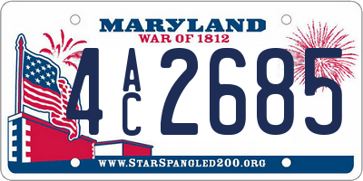 MD license plate 4AC2685