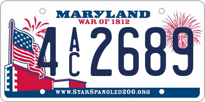 MD license plate 4AC2689