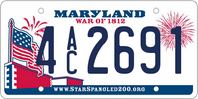 MD license plate 4AC2691