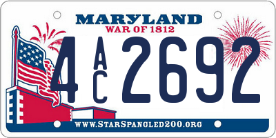 MD license plate 4AC2692