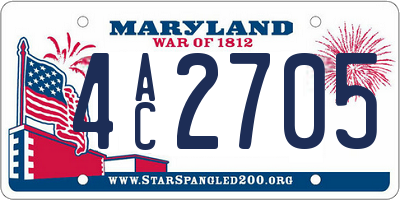 MD license plate 4AC2705