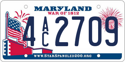 MD license plate 4AC2709
