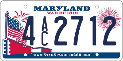 MD license plate 4AC2712
