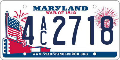 MD license plate 4AC2718